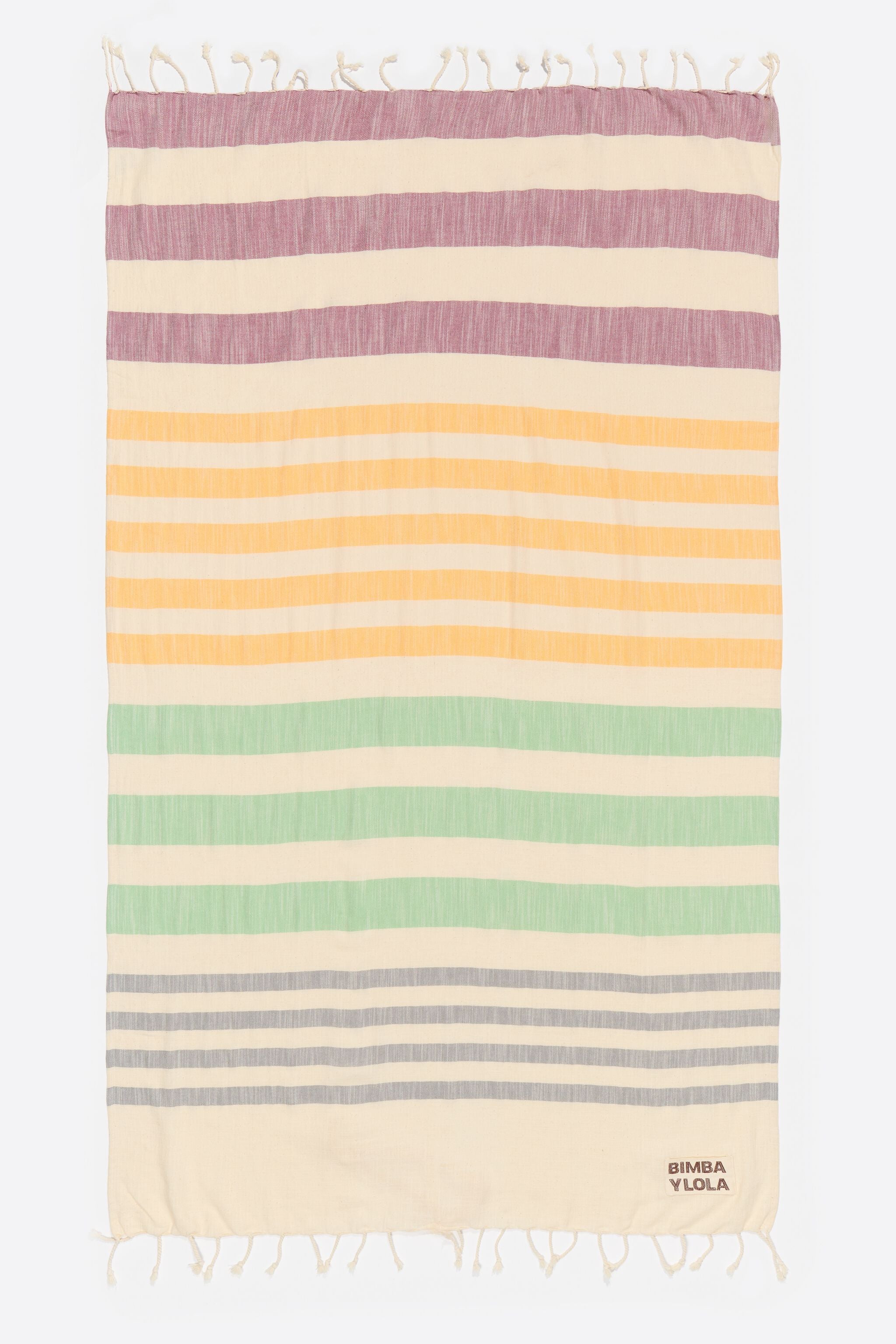 Burgundy multicolor striped towel