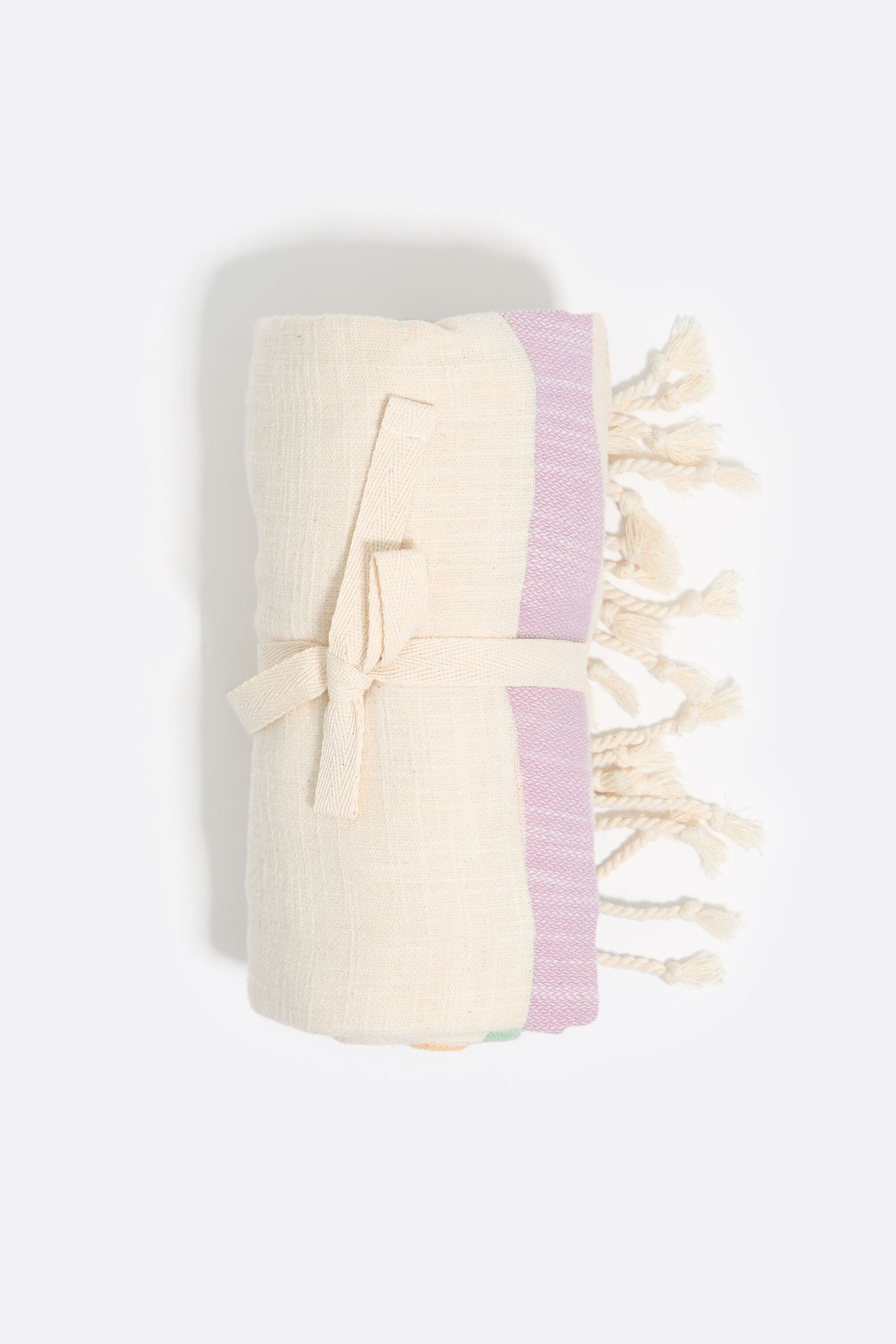 Green multicolor striped towel