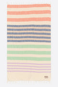 Green multicolor striped towel