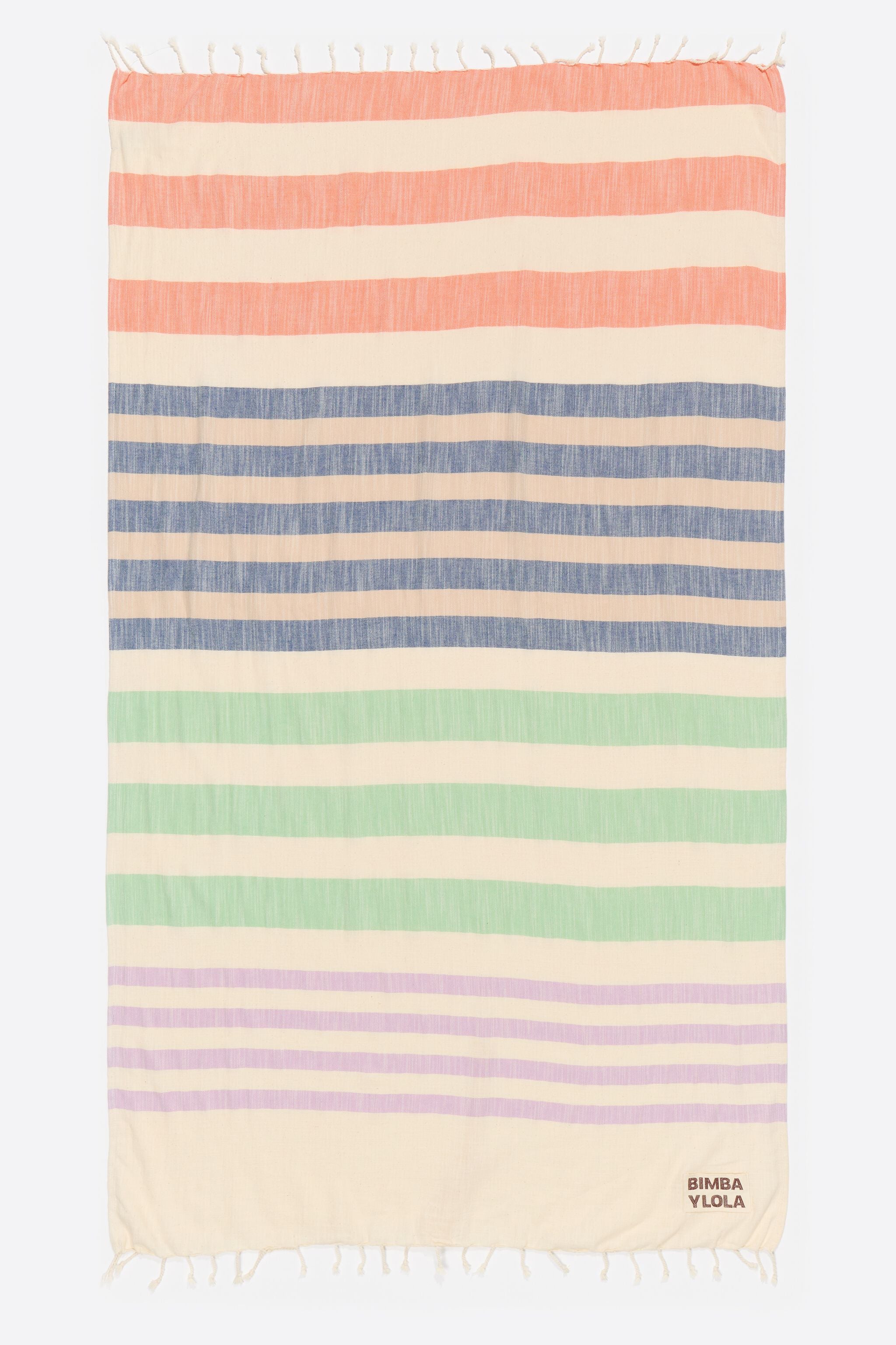 Green multicolor striped towel