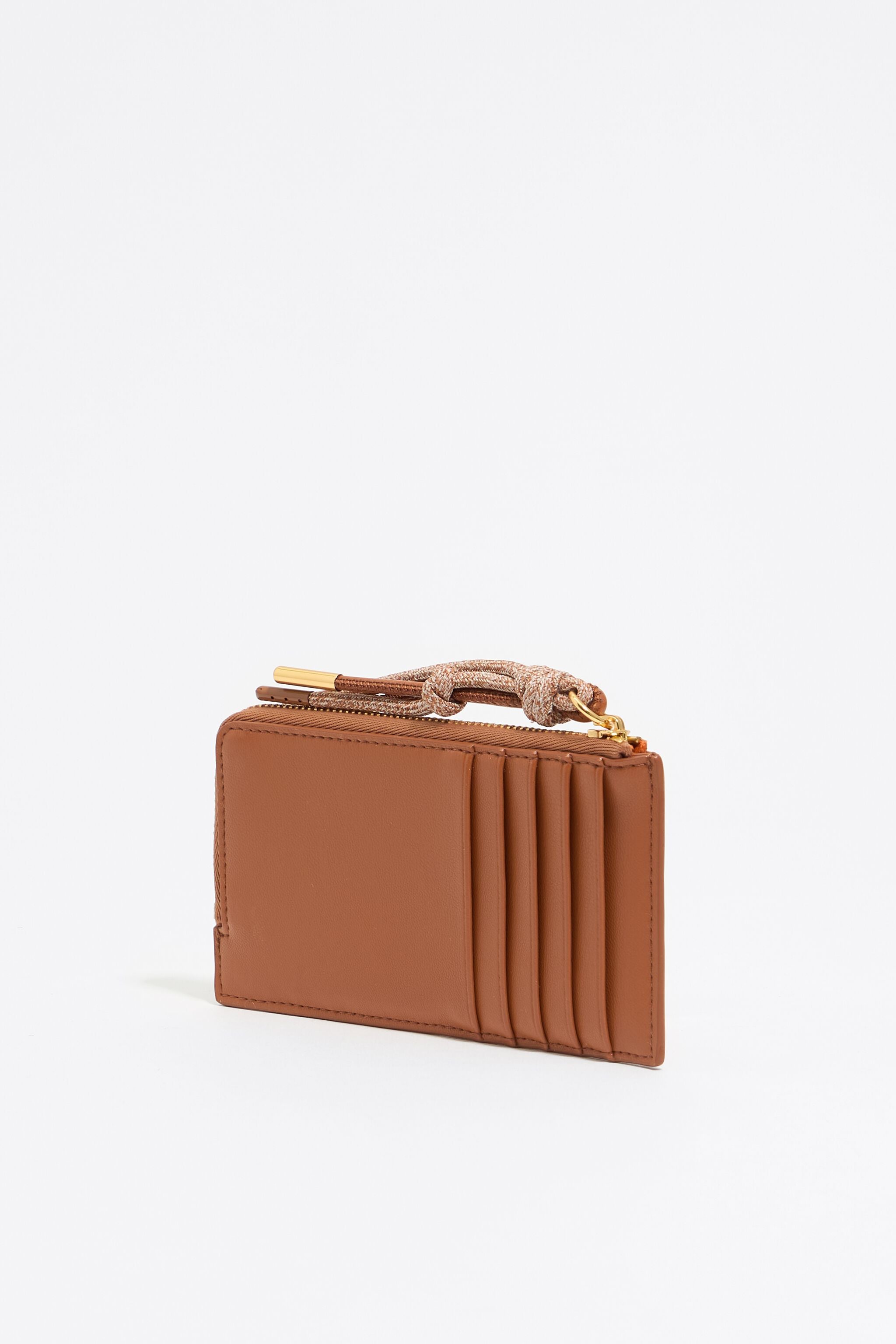 Tan leather card holder/coin purse