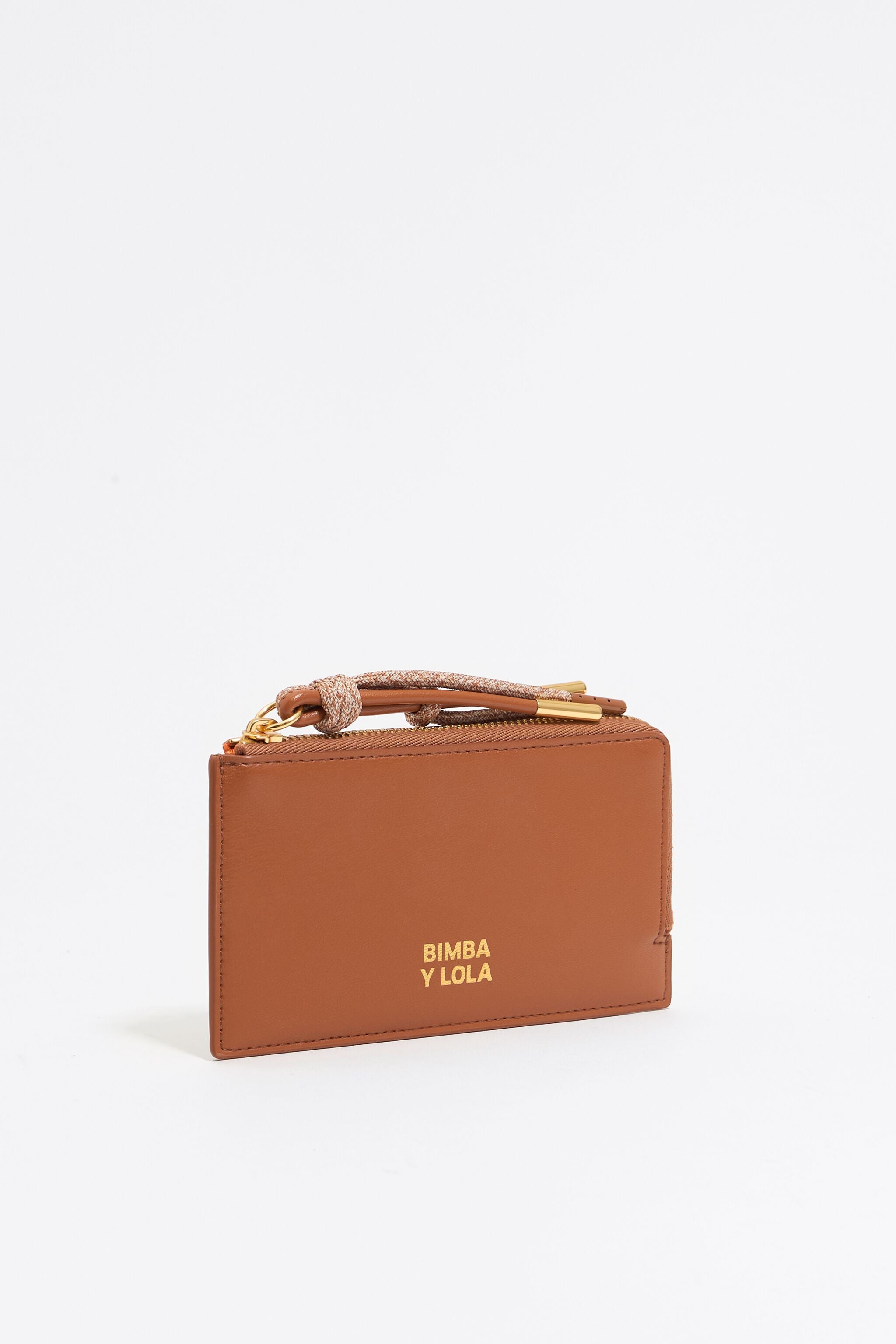 Tan leather card holder/coin purse