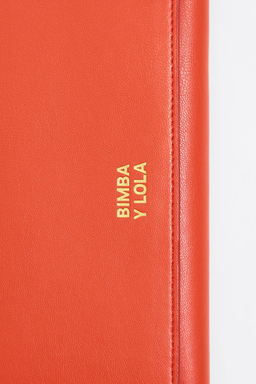 Acid coral leather continental wallet