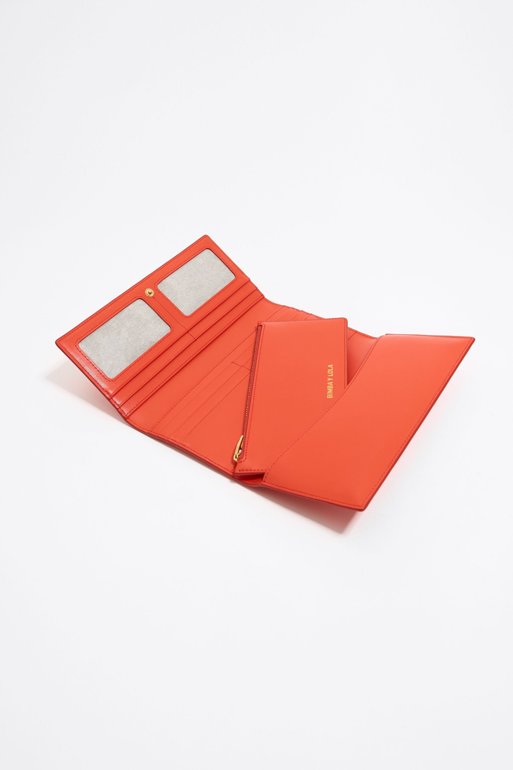 Acid coral leather continental wallet