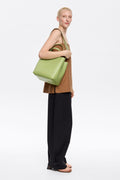 Large apple green leather Chihuahua bag