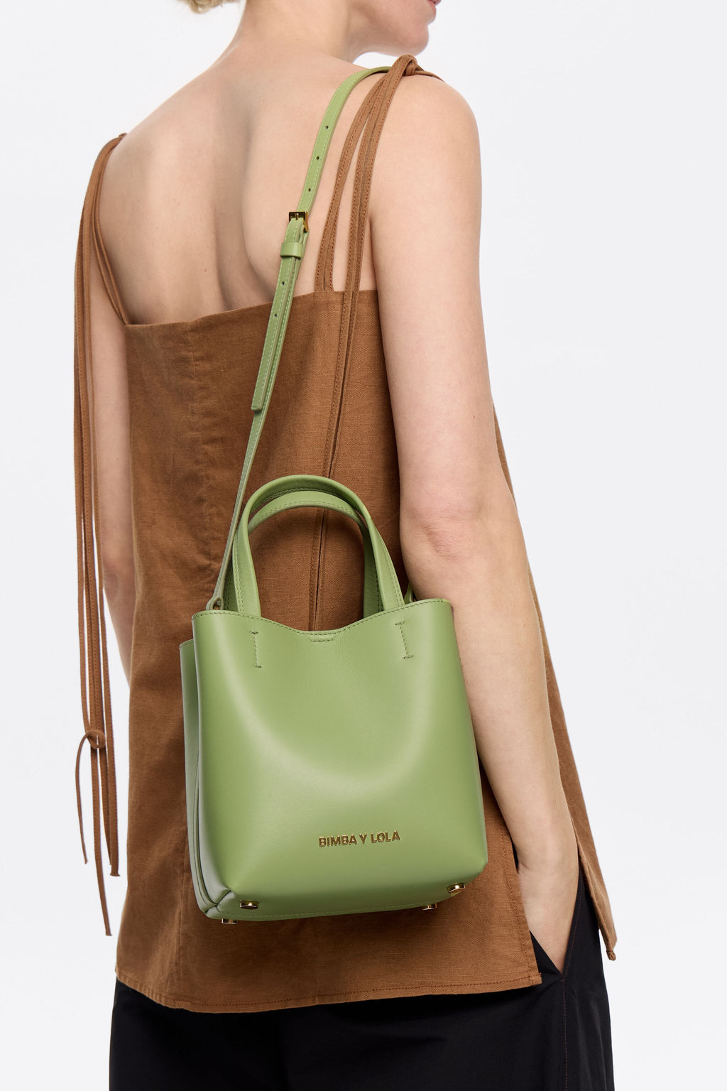 Small apple green leather Chihuahua bag