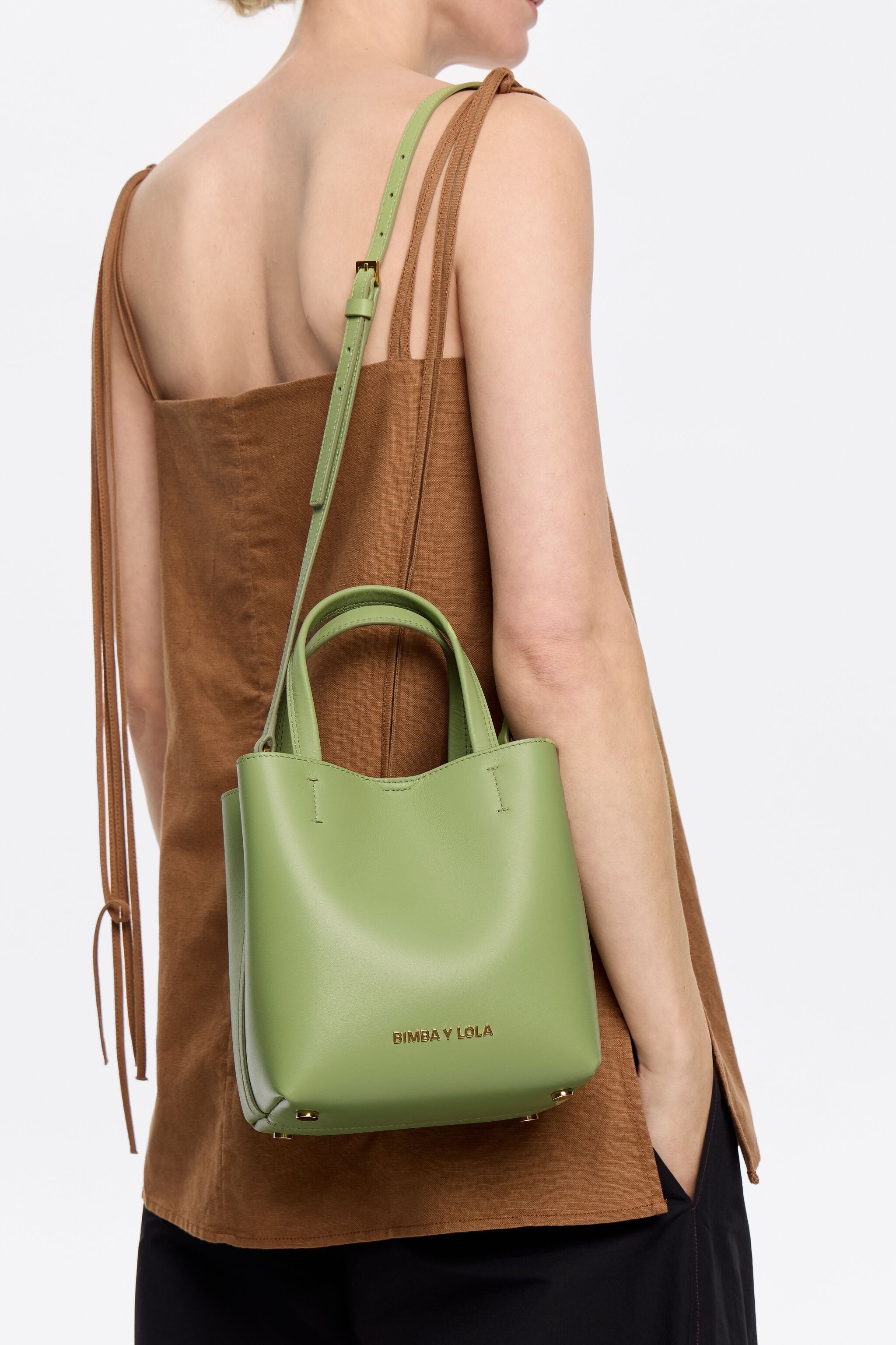 Small apple green leather Chihuahua bag
