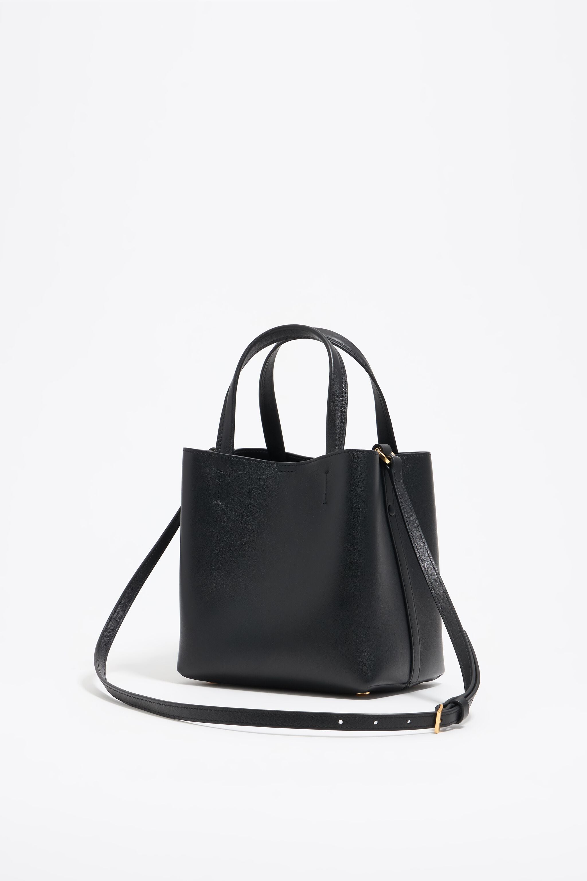 Small black leather Chihuahua bag