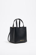 Small black leather Chihuahua bag