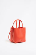 Small acid coral leather Chihuahua bag