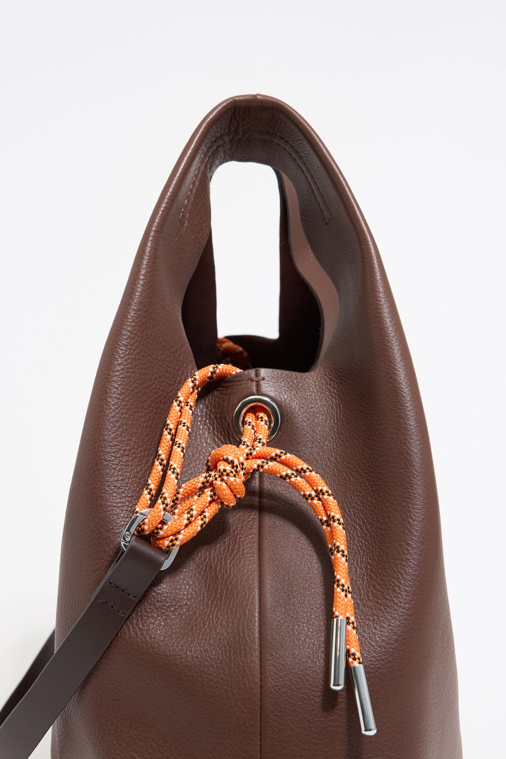 Medium brown leather Paper bag