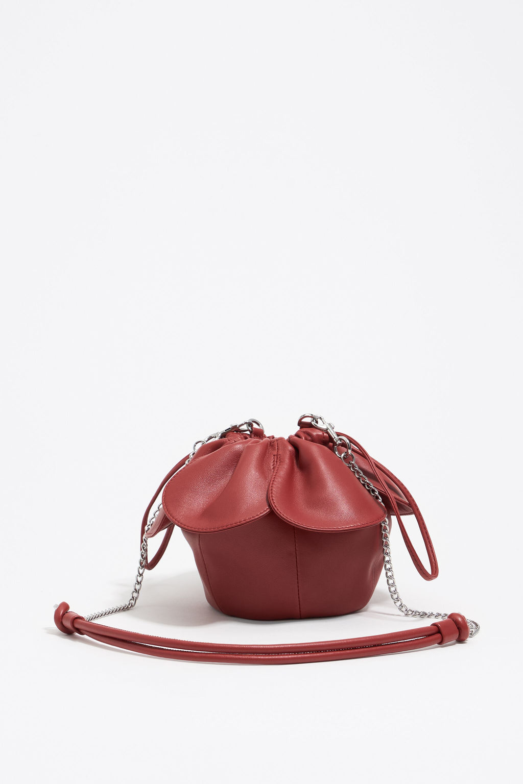 Rust red leather Pétalo bag