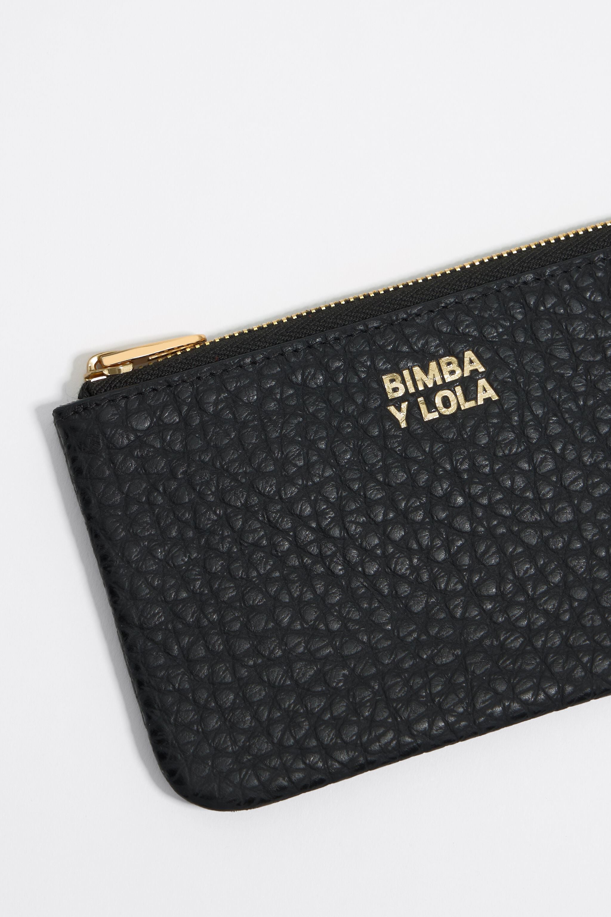 Black leather coin purse