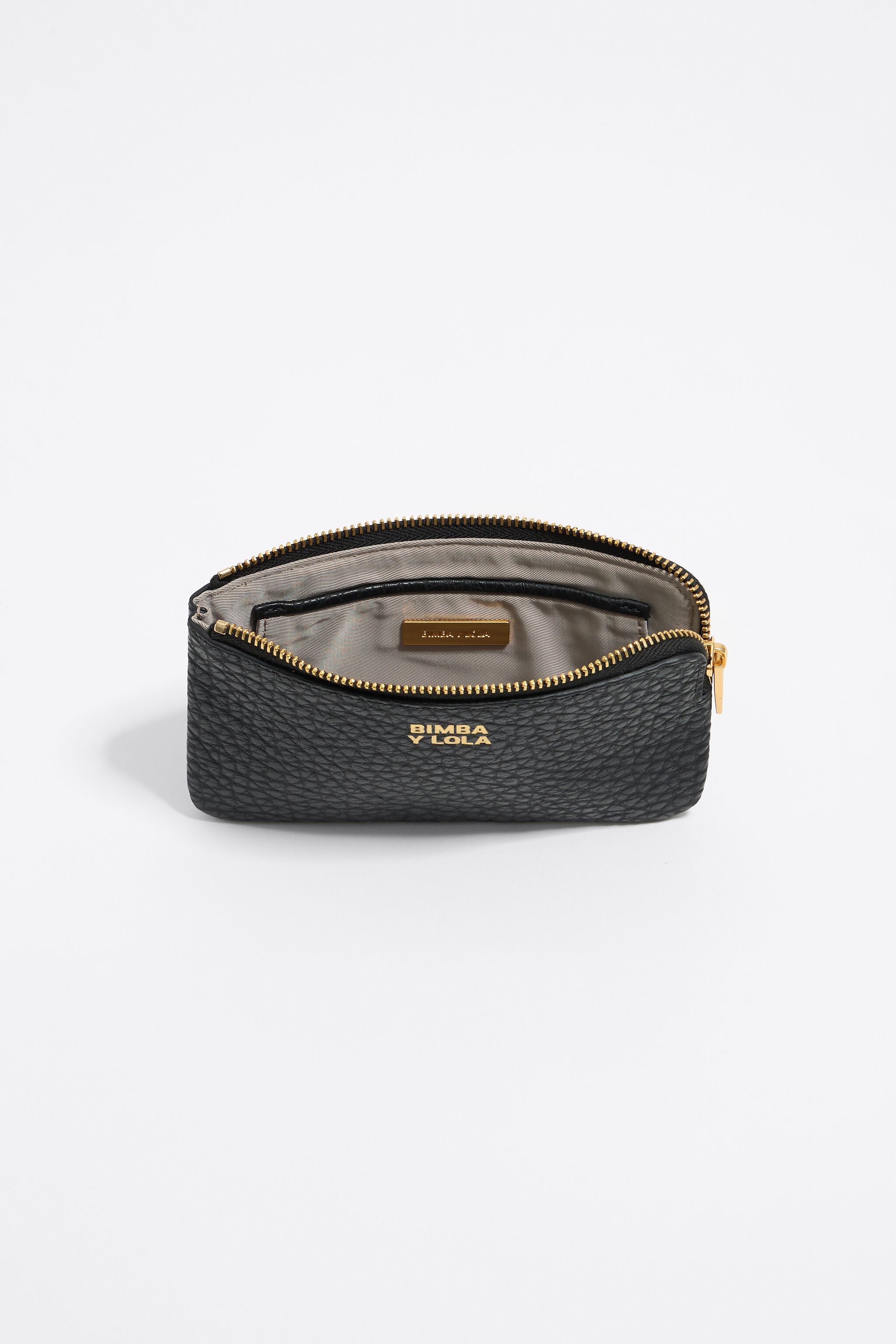 Black leather coin purse
