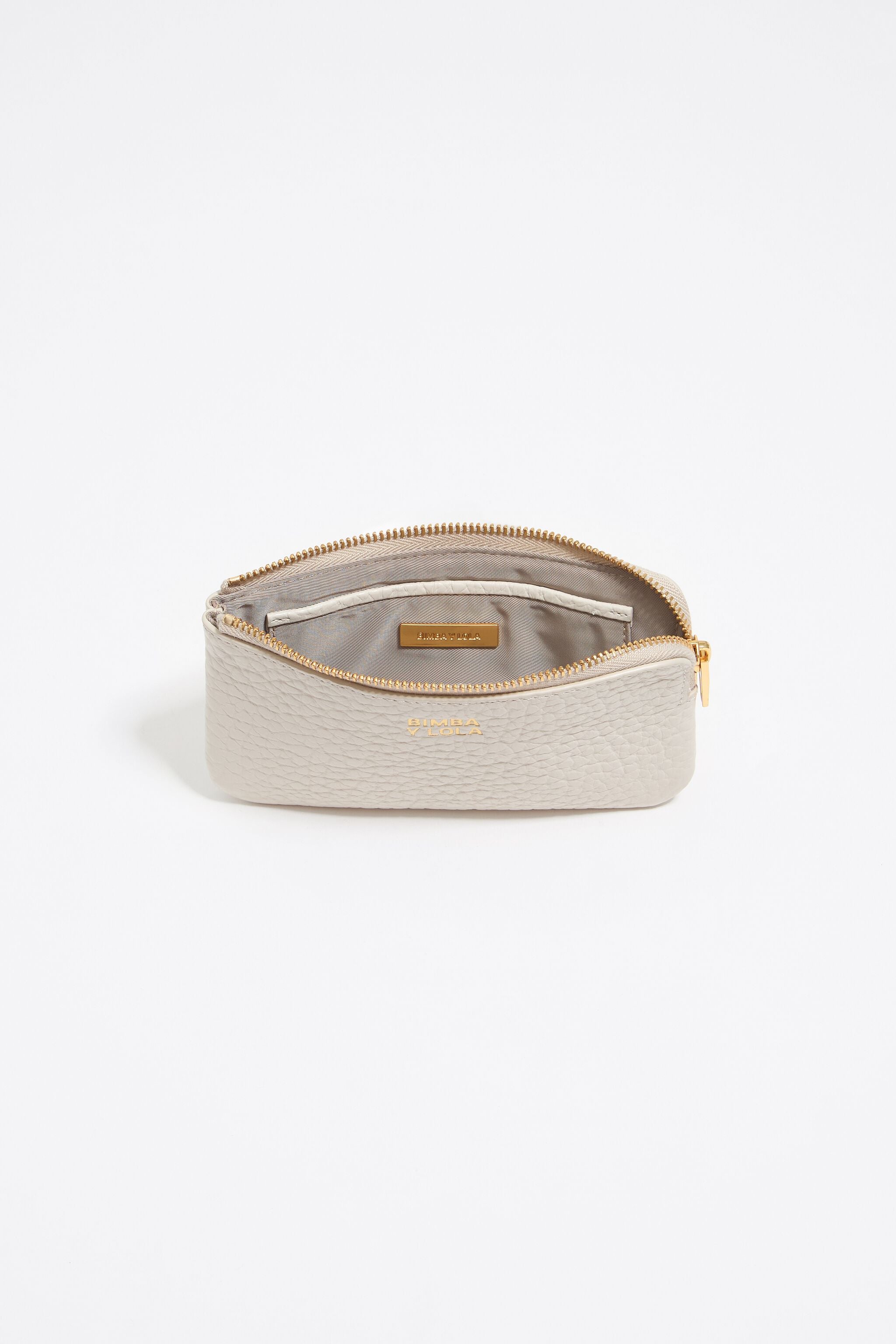 Off-white leather coin purse