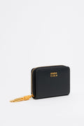 Black leather flap purse