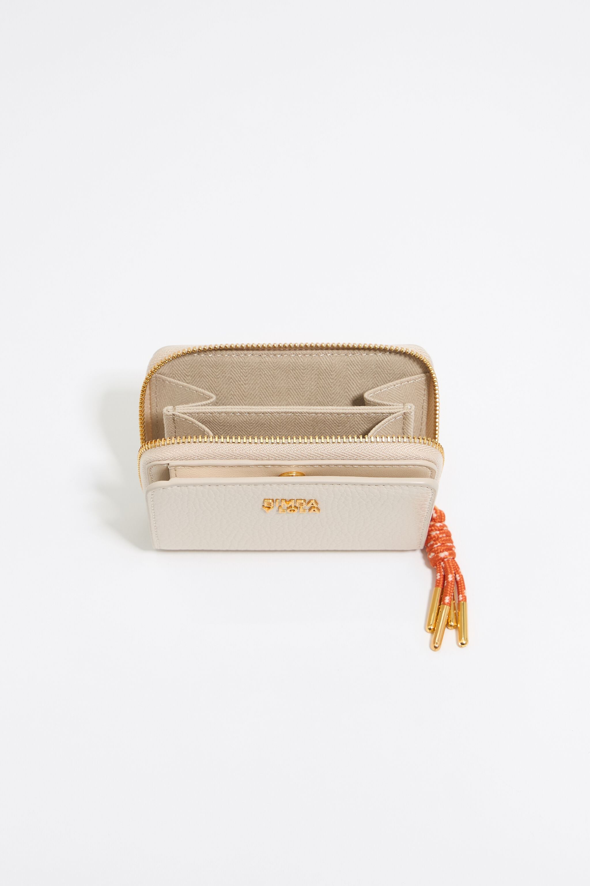 Off-white leather flap purse