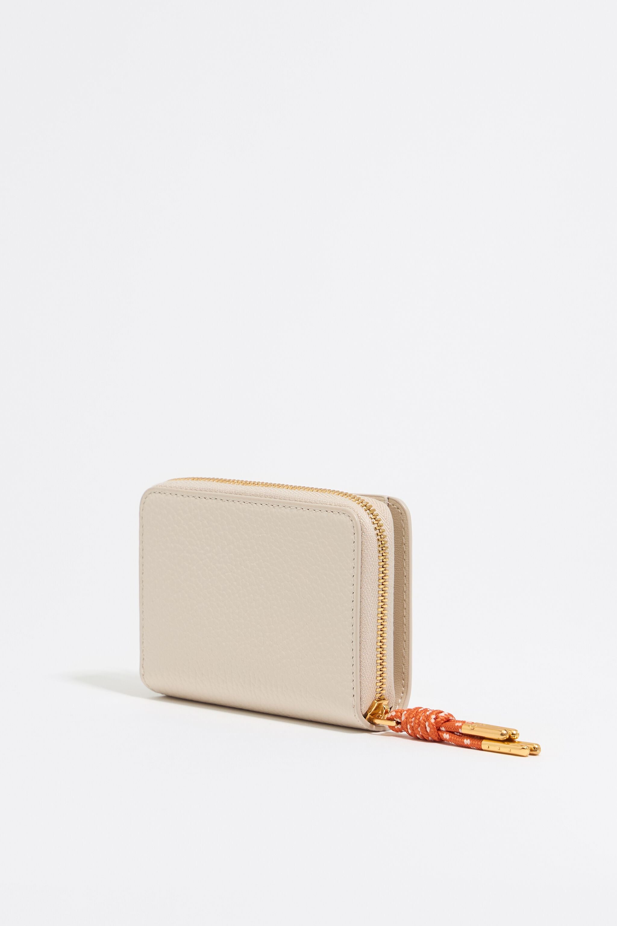 Off-white leather flap purse
