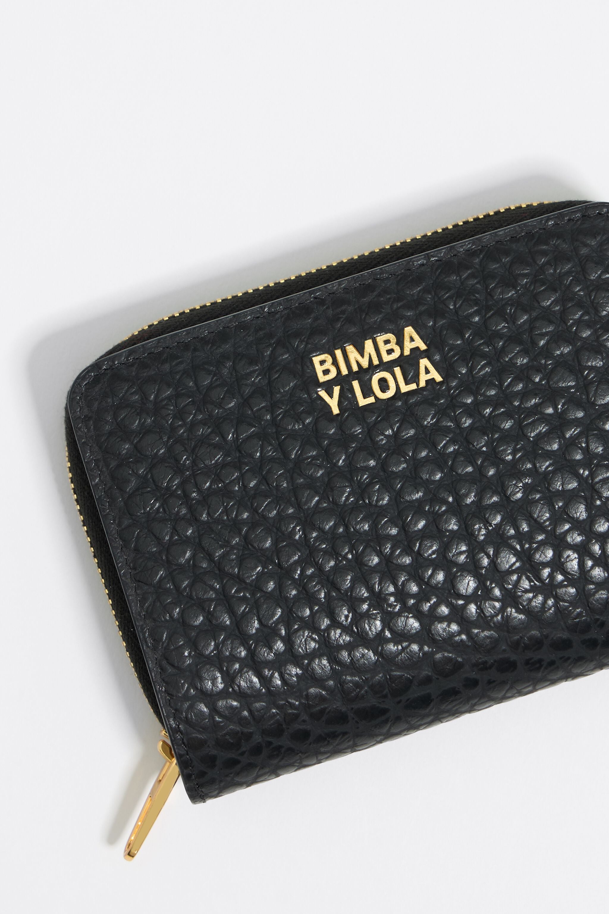 Black leather flap purse