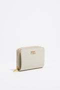 Off-white leather flap purse