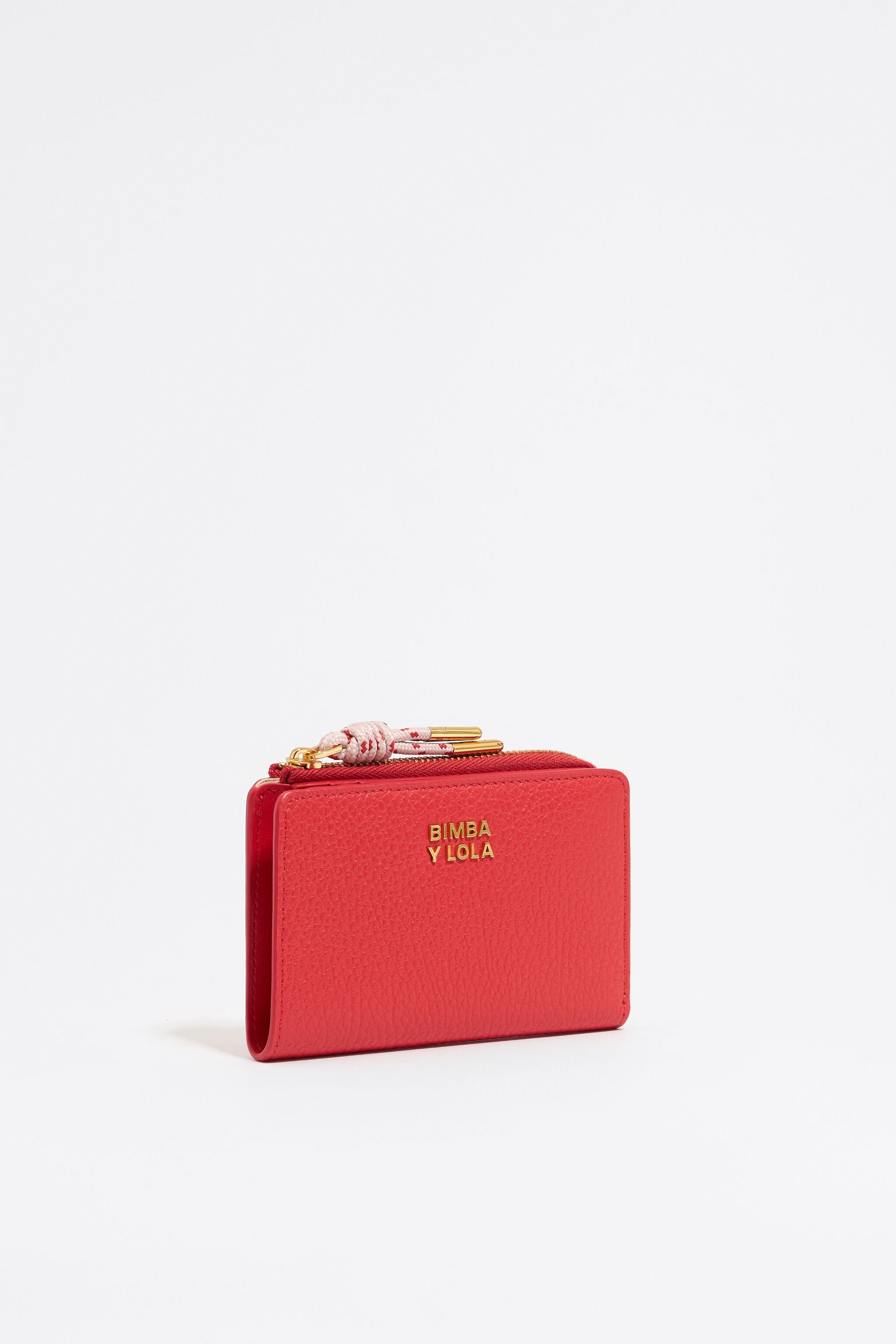 Poppy red leather purse