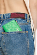 Green leather purse