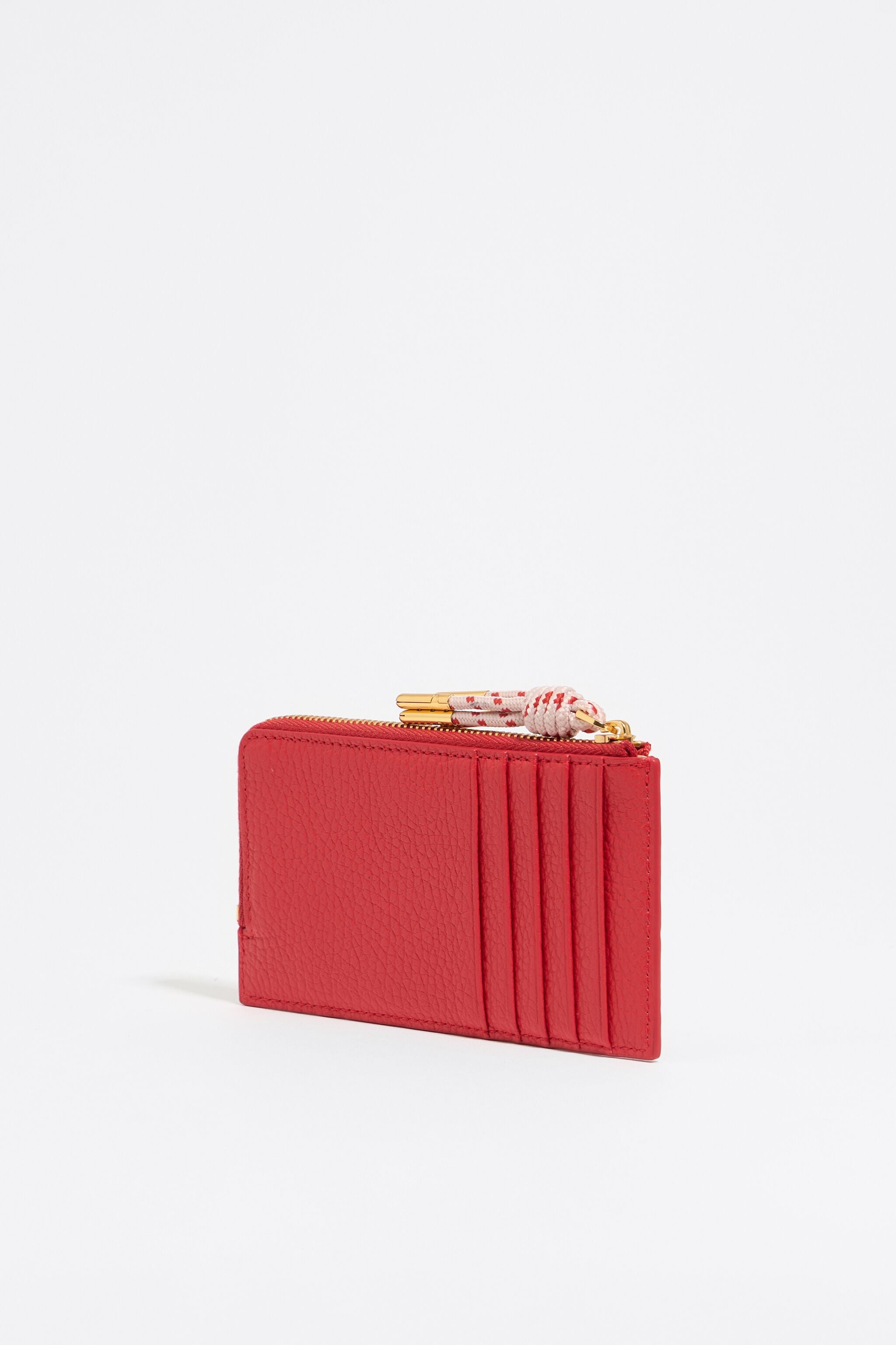 Poppy red leather purse