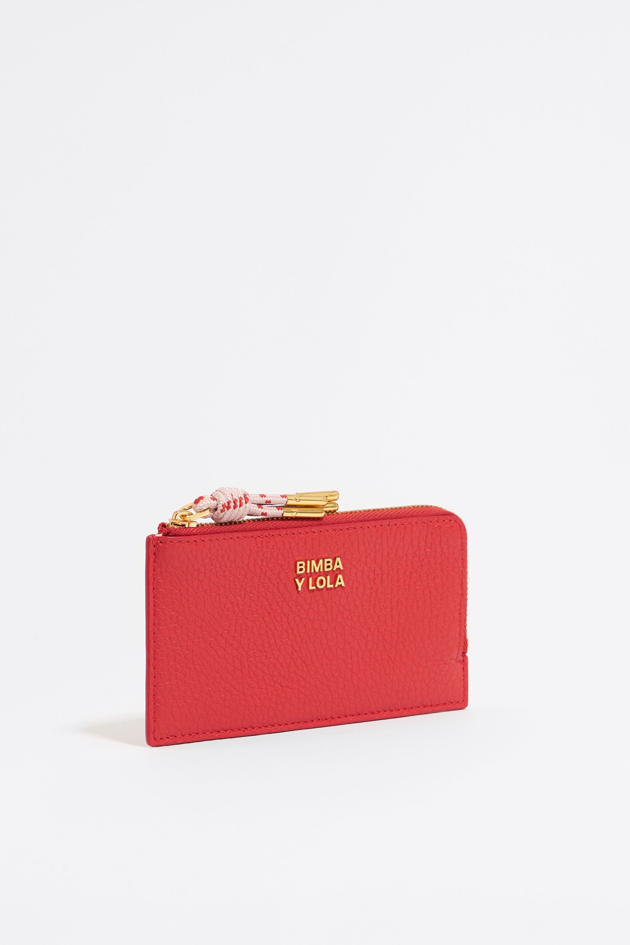 Poppy red leather purse