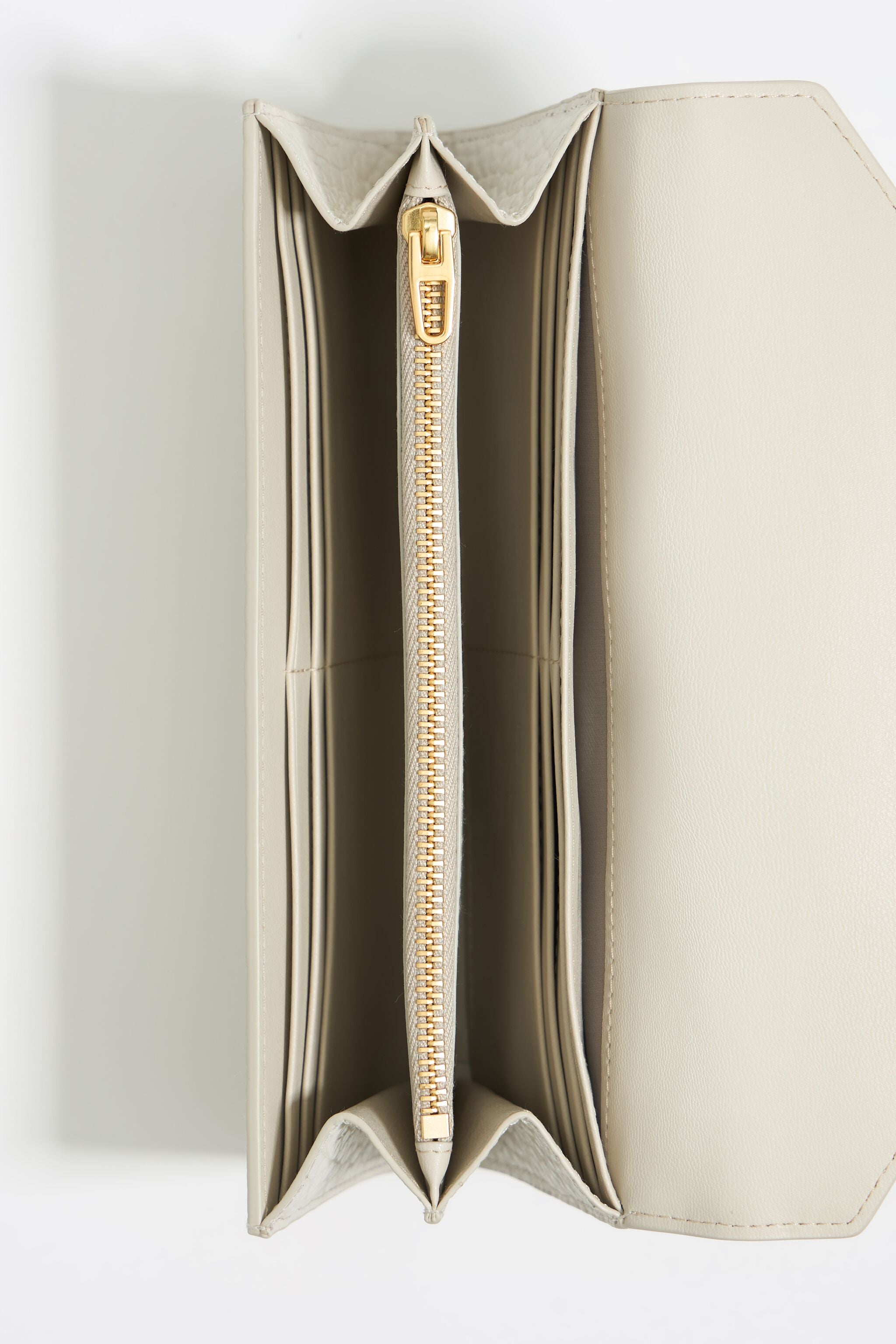 Off-white leather continental wallet
