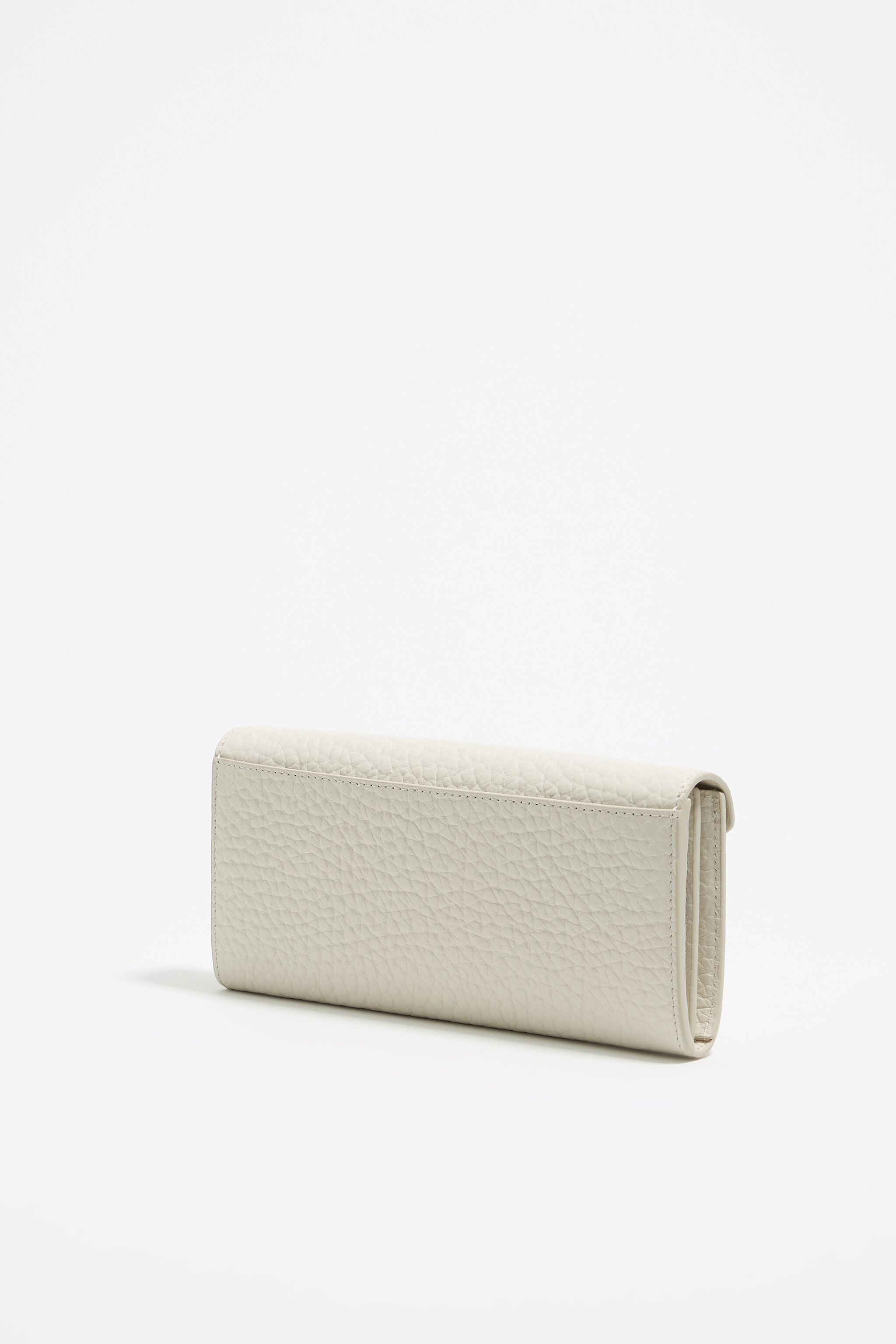 Off-white leather continental wallet