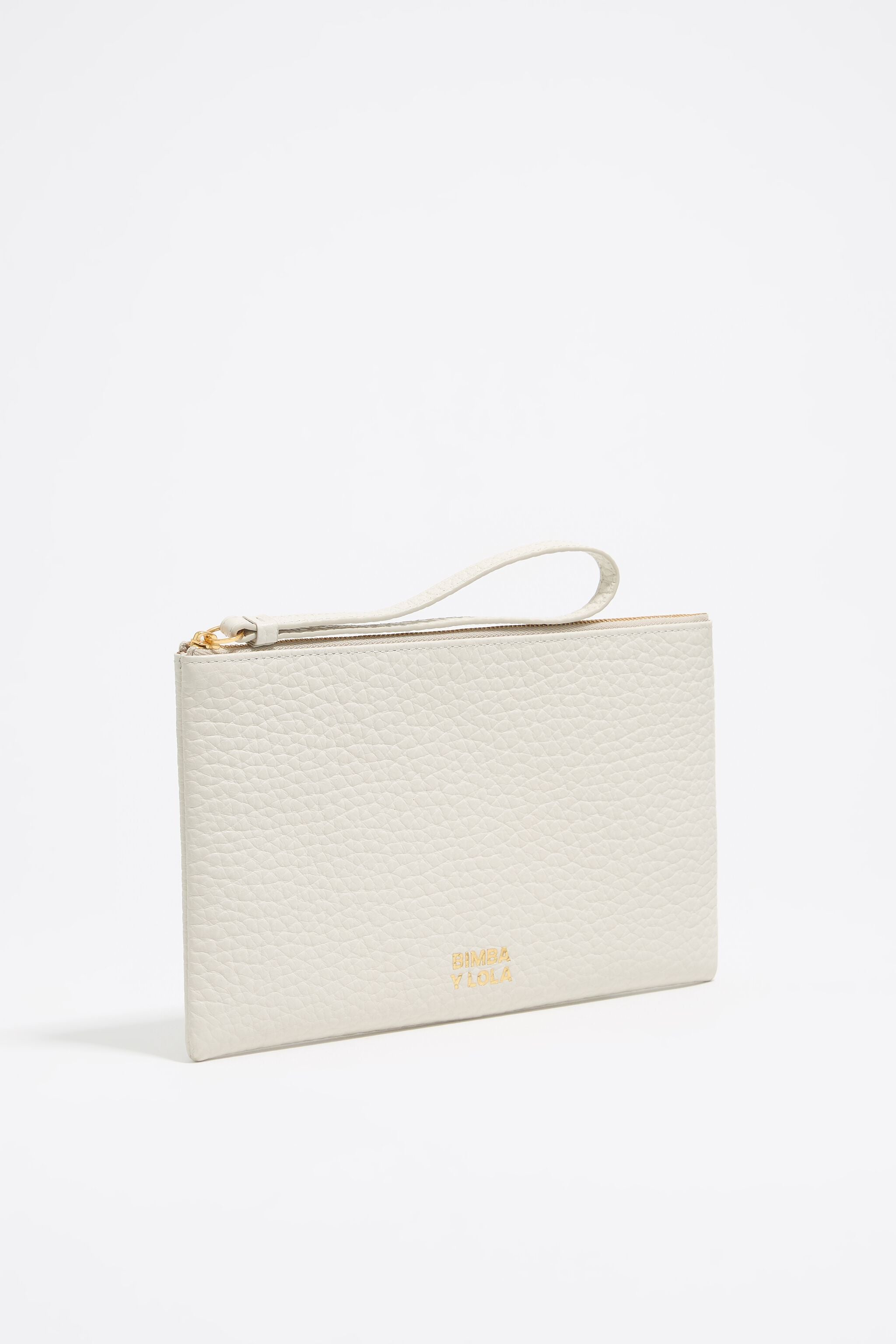 Off-white leather make-up case