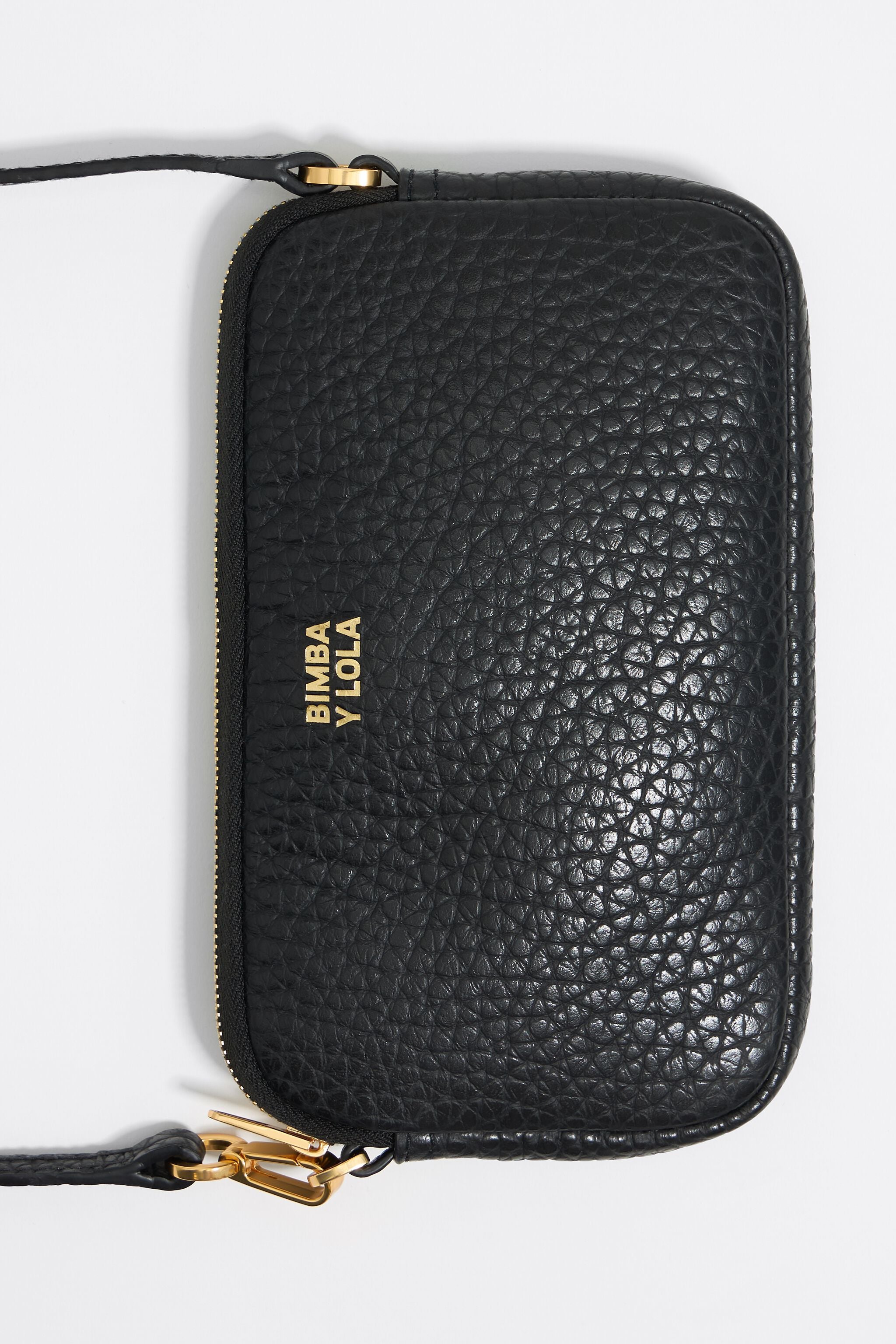 Black leather mini crossbody bag