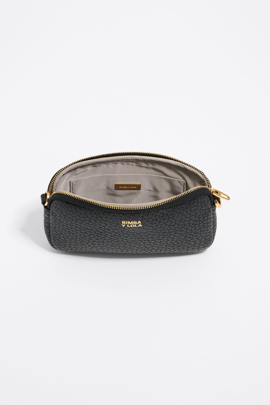 Black leather mini crossbody bag
