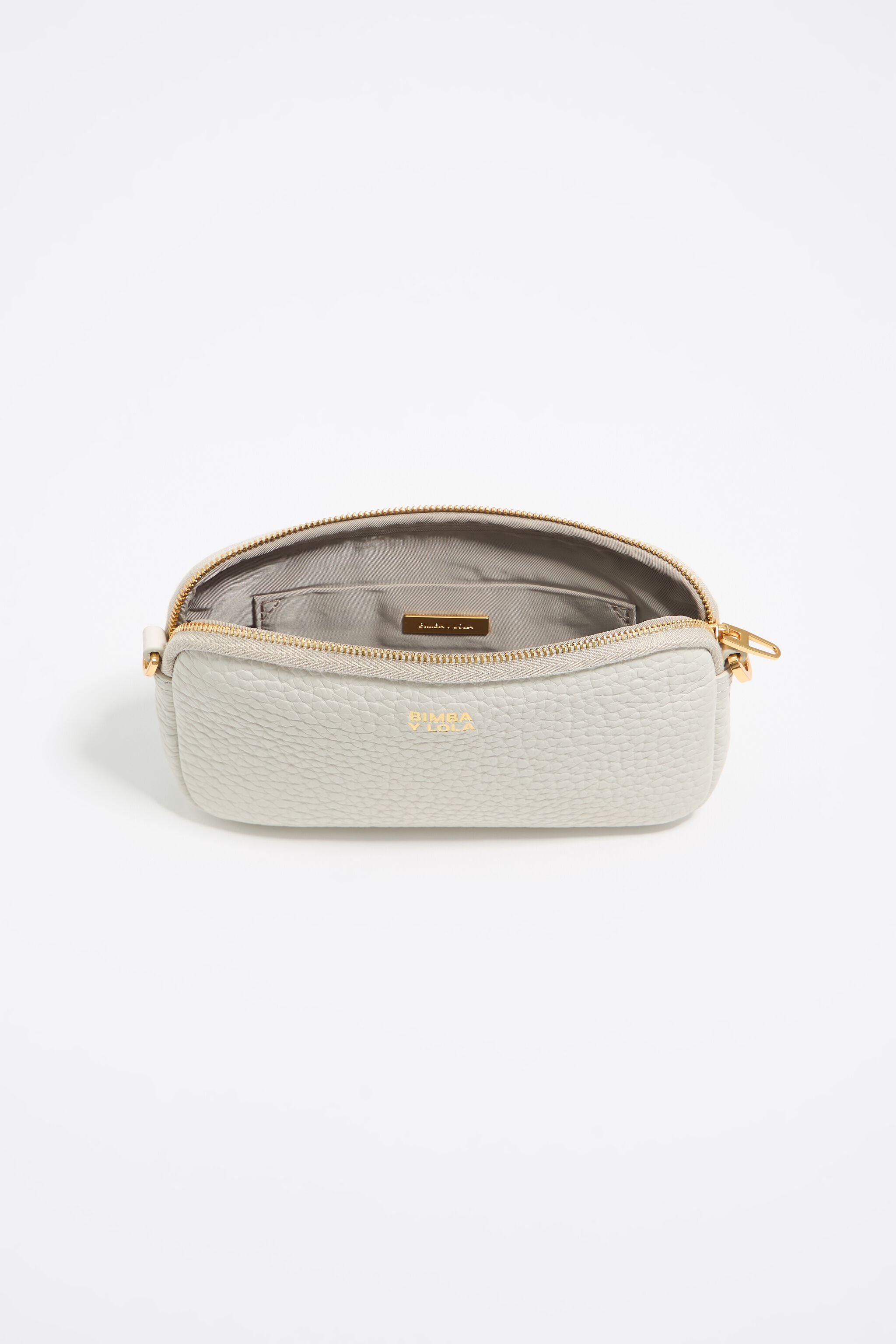 Mini off-white leather crossbody bag