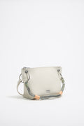 Medium off-white leather trapezium bag