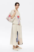 Medium off-white leather handbag