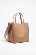 Large light brown leather Chihuahua bag