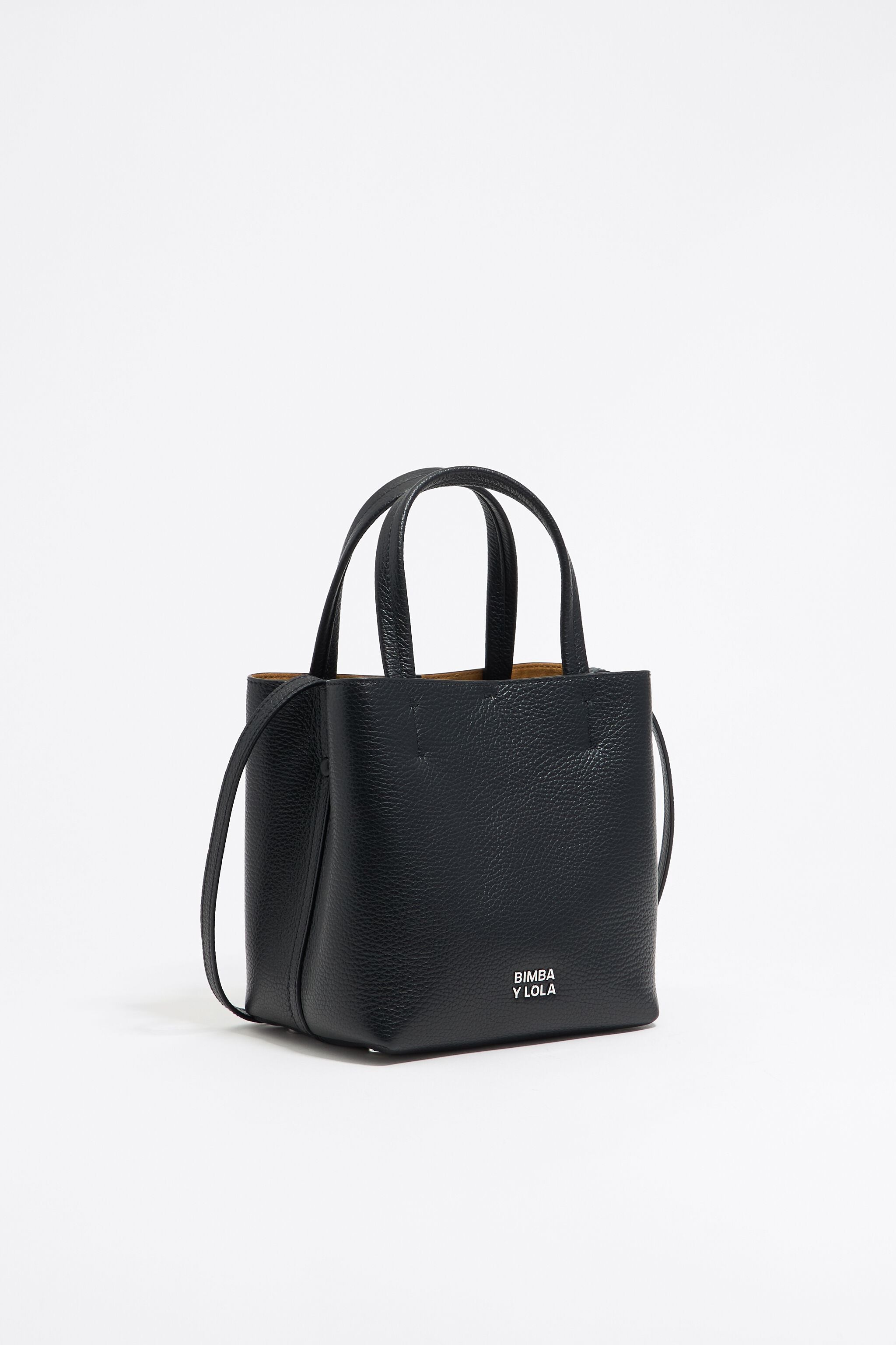 Small black leather Chihuahua bag