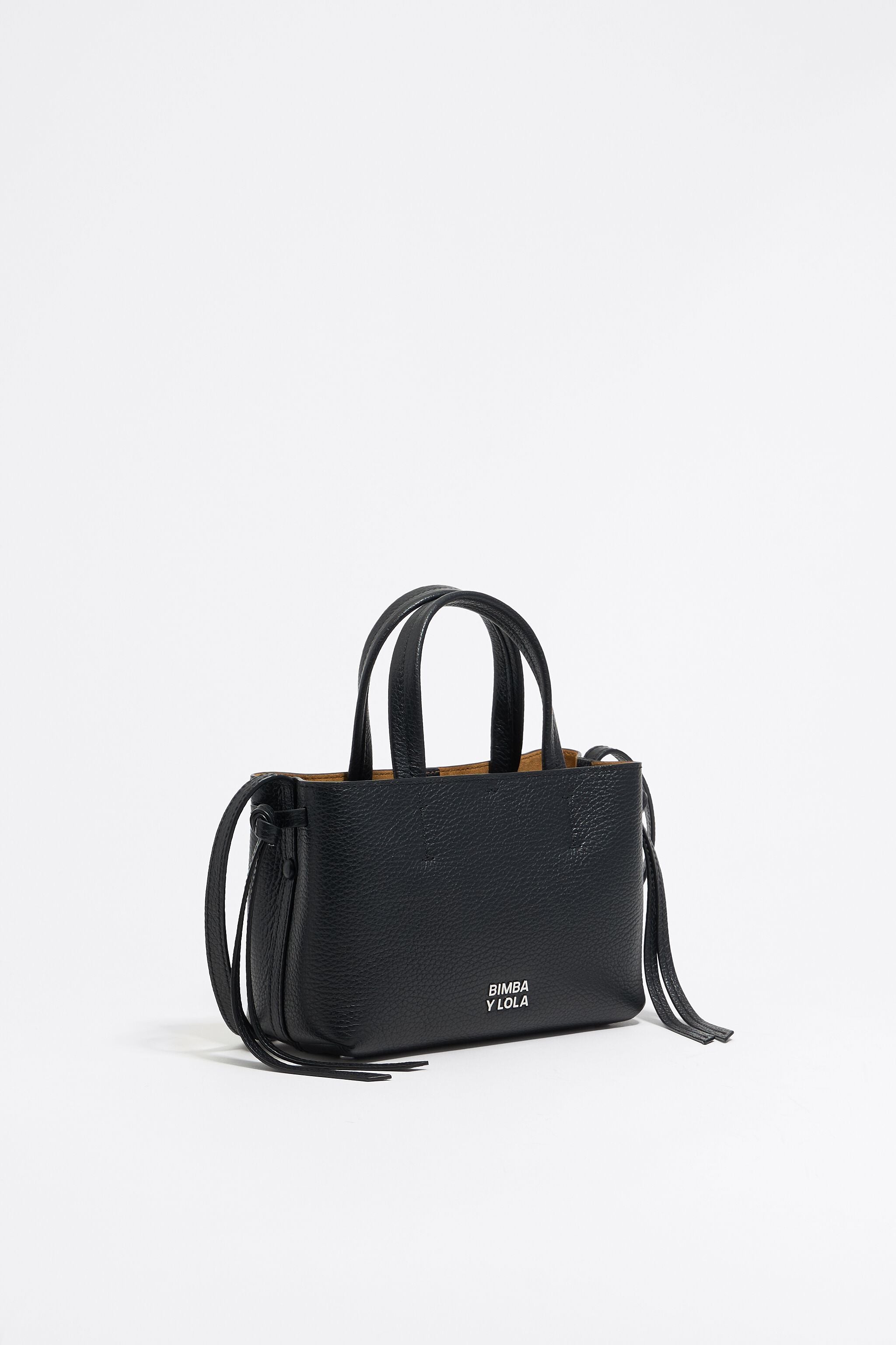 Mini black leather Chihuahua bag