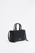 Mini black leather Chihuahua bag