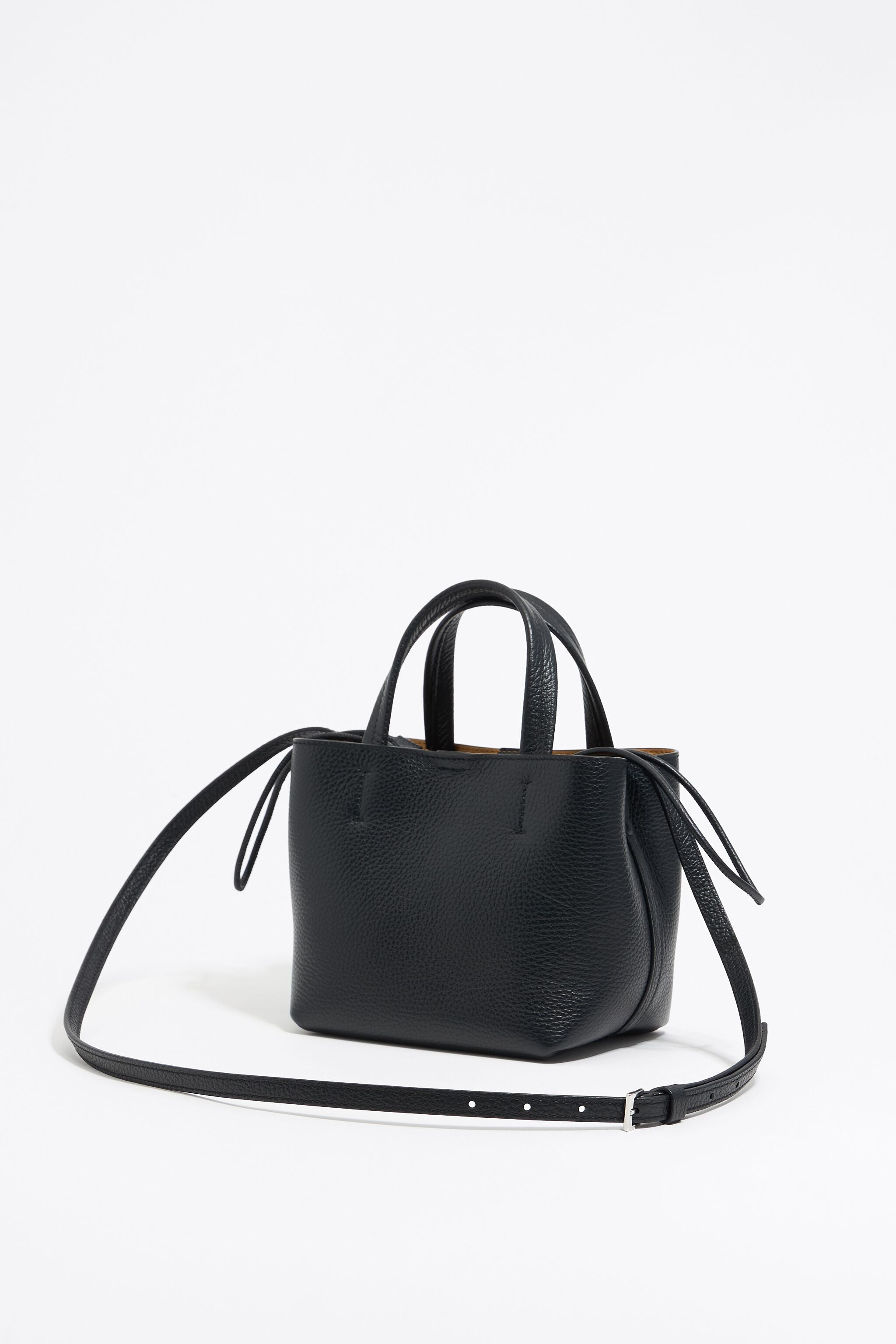 Mini black leather Chihuahua bag
