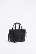 Mini black leather Chihuahua bag