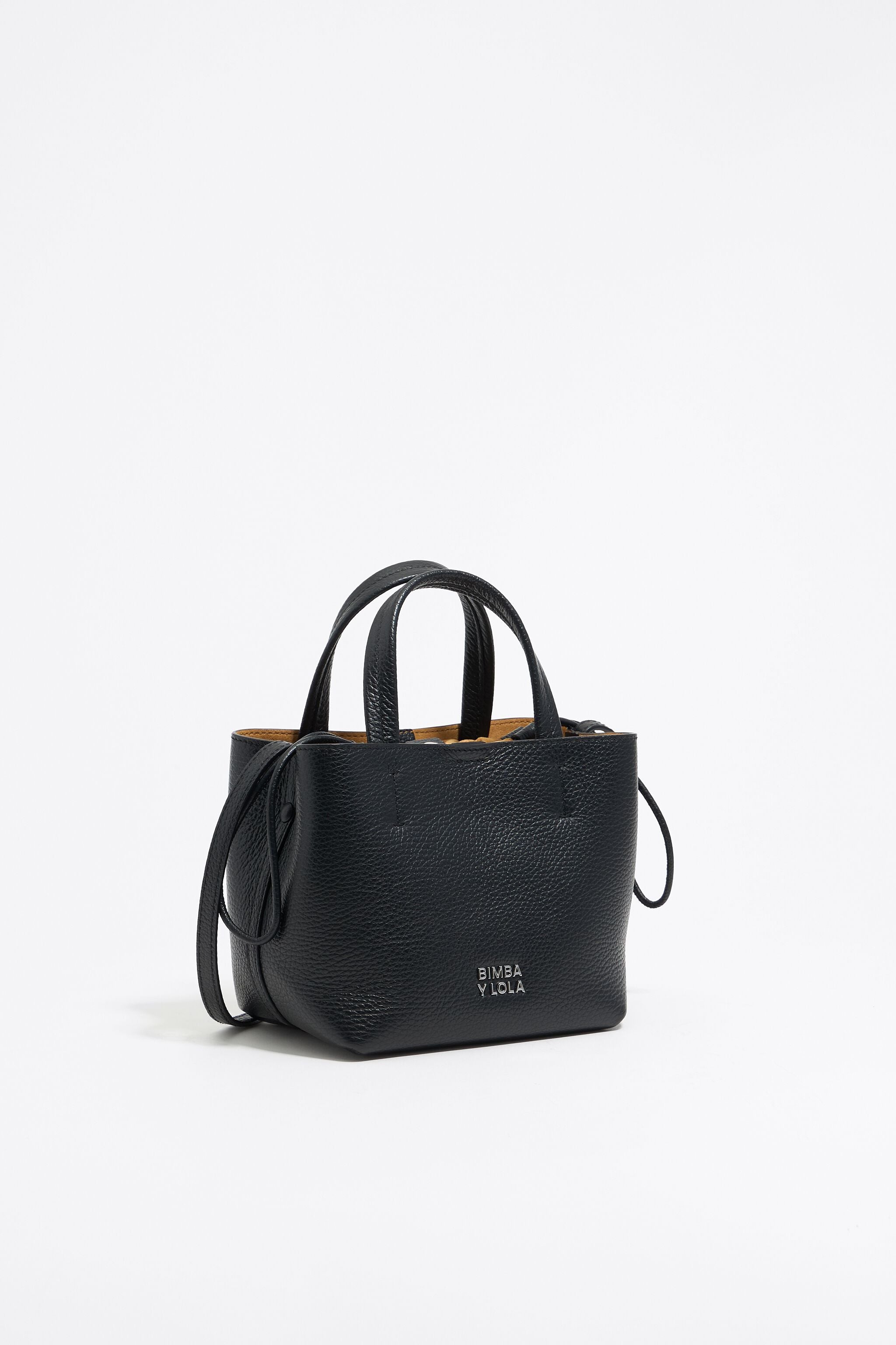 Mini black leather Chihuahua bag