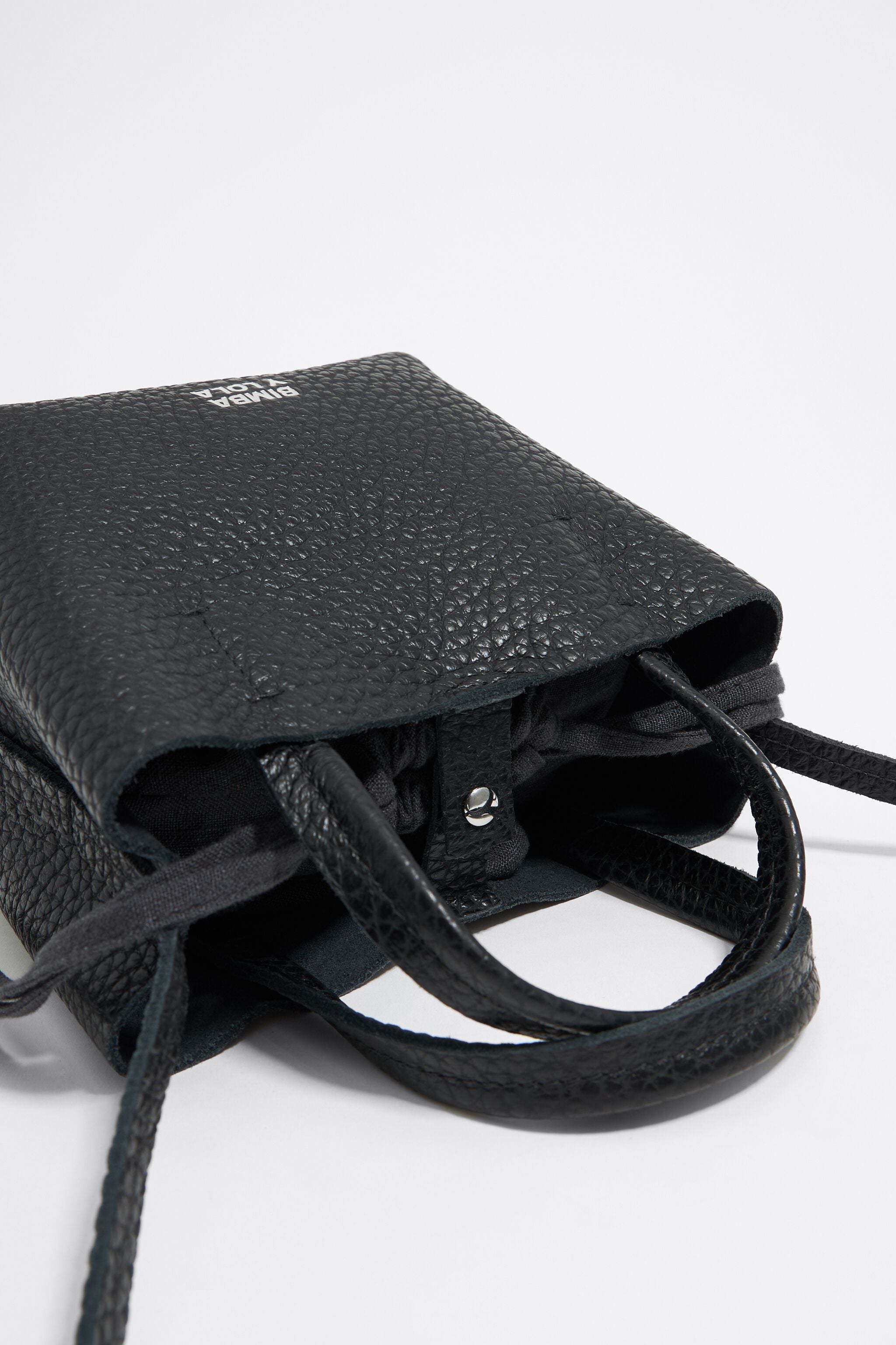Mini black leather Chihuahua bag