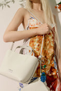 Mini off-white leather Chihuahua bag