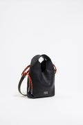 Black leather mini Paper bag