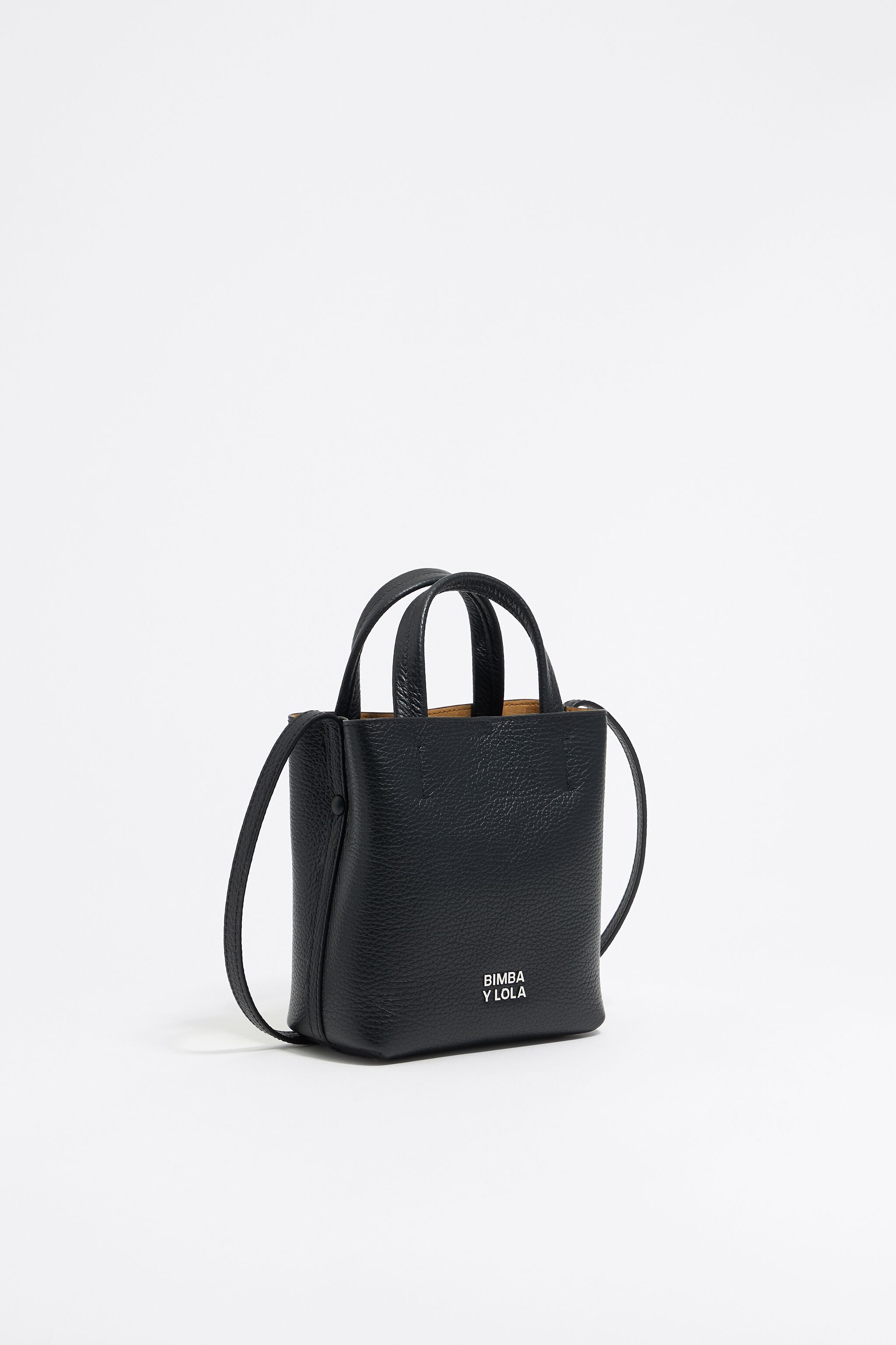 Mini black leather Chihuahua bag