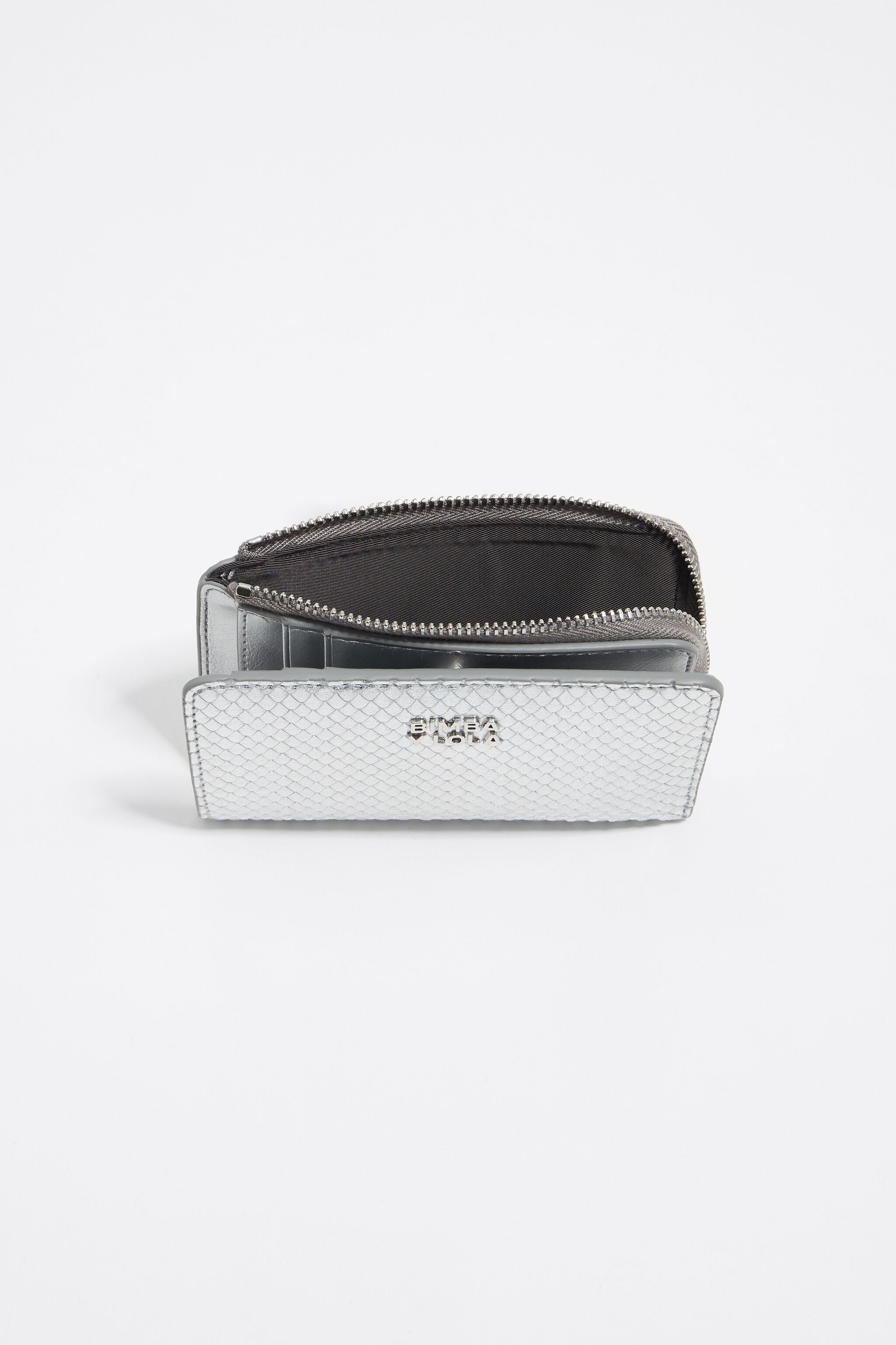 Silver leather purse