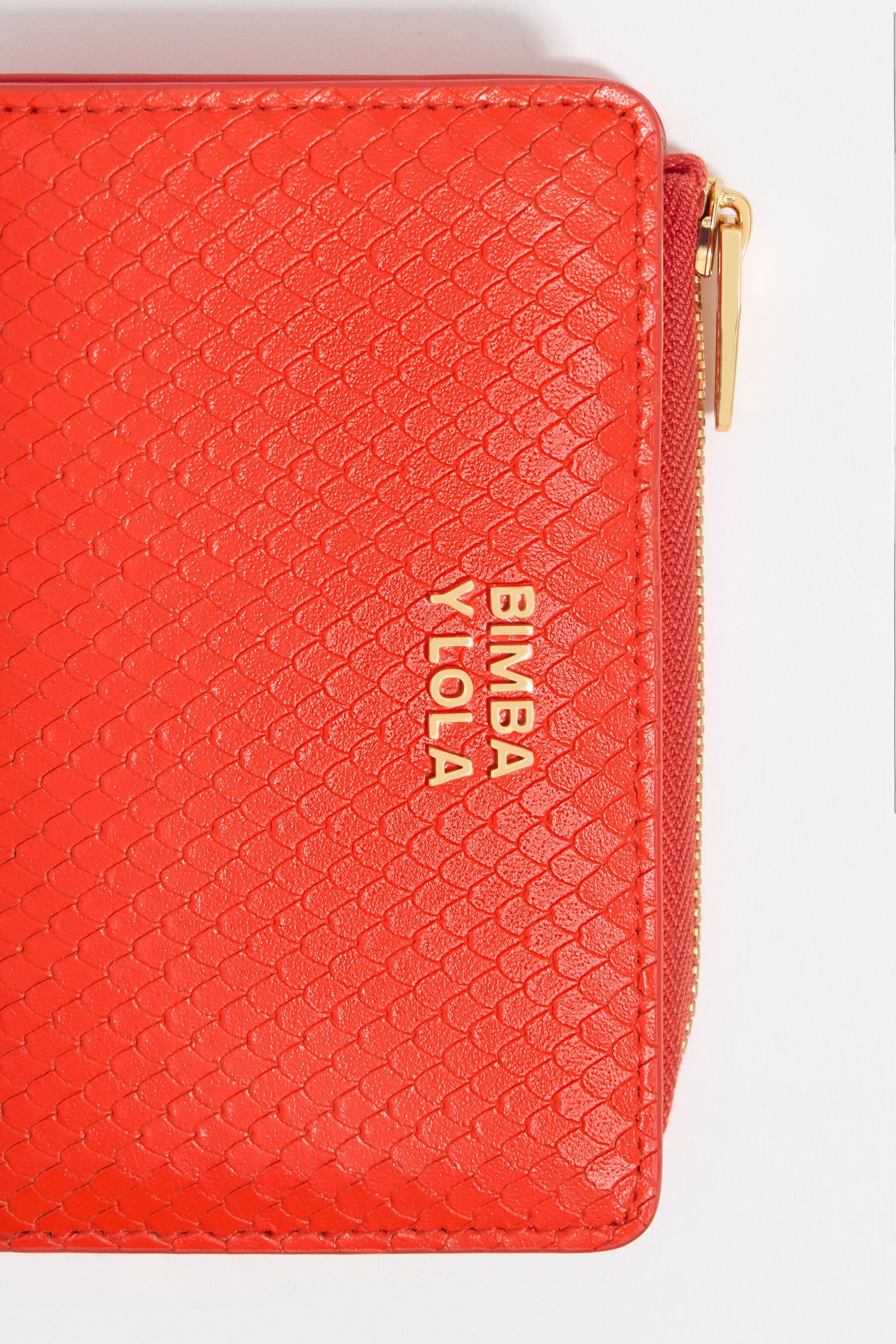 Coral leather purse
