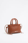 Mini honey leather shopper bag